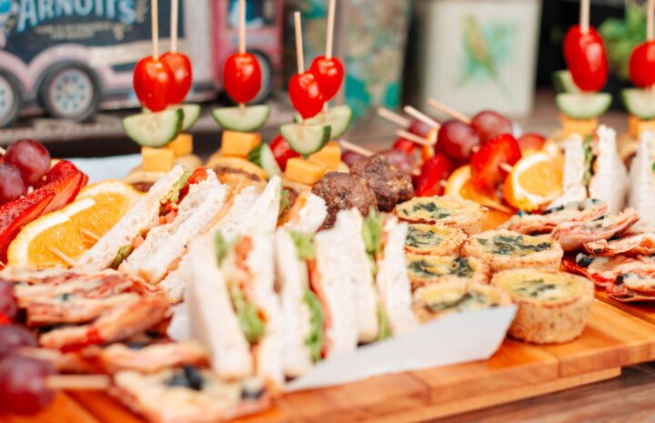 vibrant picnic platter with assorted snacks